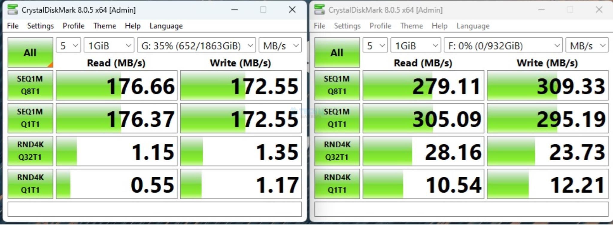 Simultaneous CrystalDiskmark