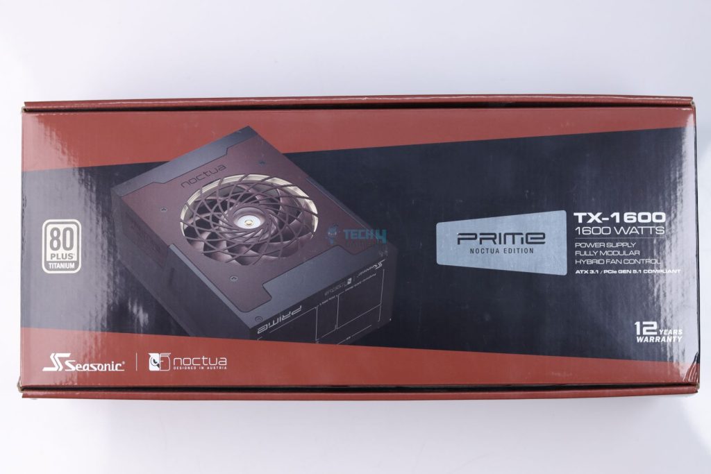 Seasonic TX-1600 Noctua Edition Titanium - Box Top