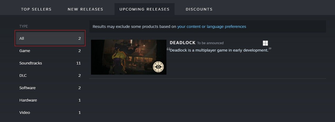 Valve's Steam page