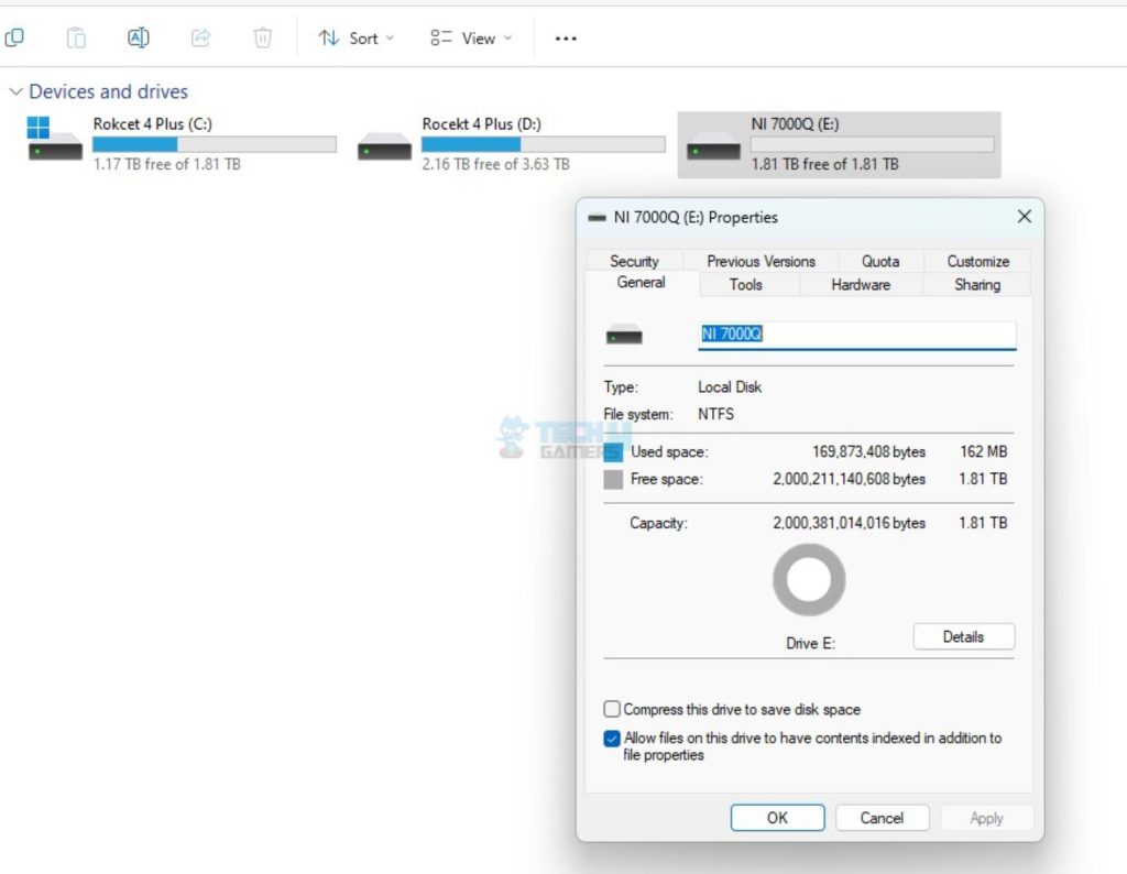 Netac NV7000-Q 2TB — Disk Properties 1024x79