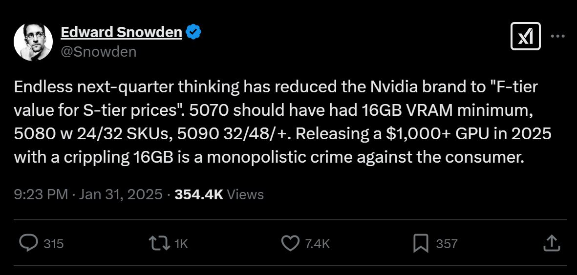 Edward Snowden Talks About Nvidia RTX 50 GPUs