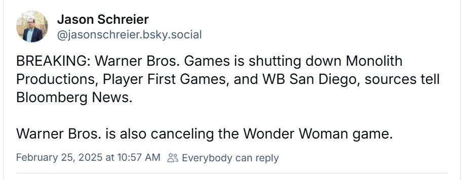 Wonder Woman Game Cancelled