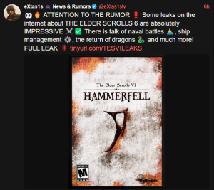 Elder Scrolls 6 "Hammerfell" Reveal Reportedly Set For July 2025