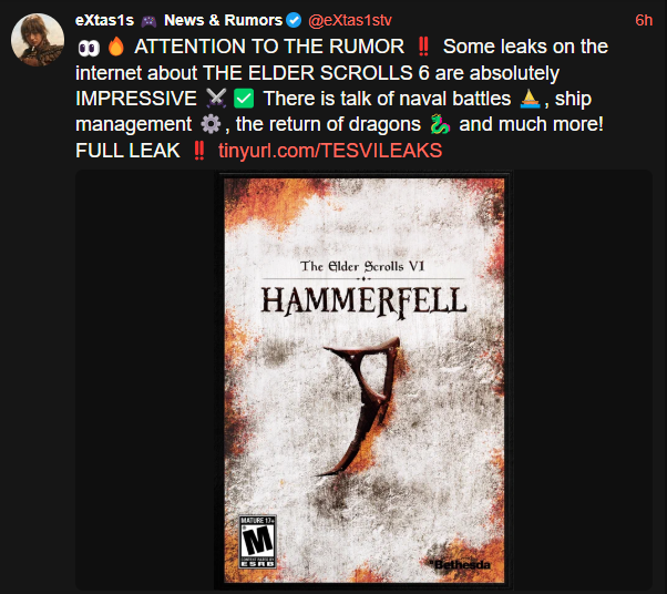 elder scrolls 6 hammerfell july 2025 release