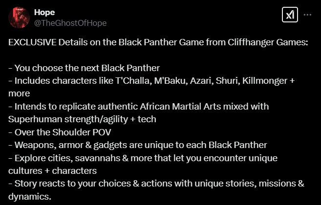 black panther game details