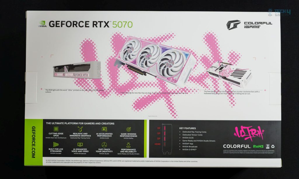 Colorful iGame GeForce RTX 5070 Ultra Back Box