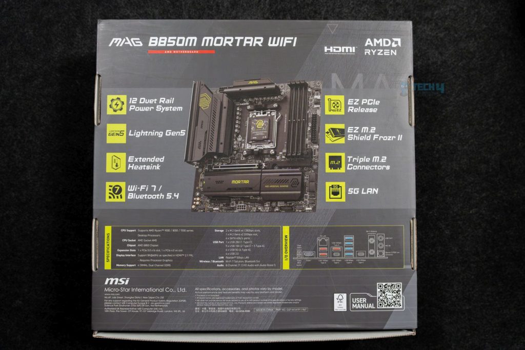 MSI MAG B850M Mortar WiFi - box rear