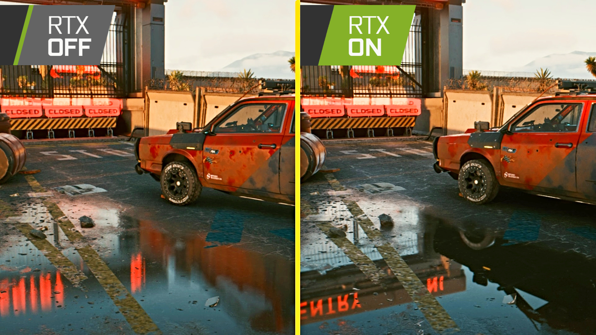 Ray tracing comparison in Cyberpunk 2077