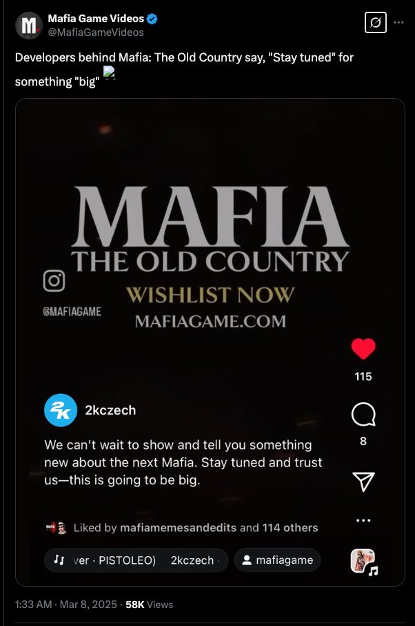 mafia old country developers tease announcement