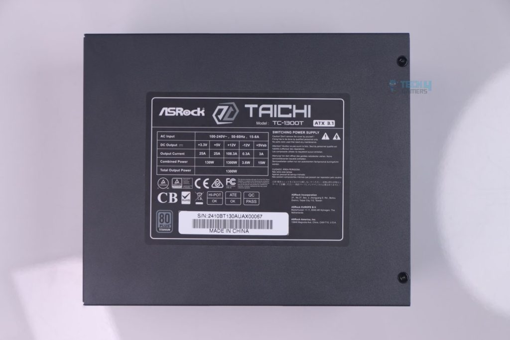 Asrock TC1300T Titanium - PSU Back
