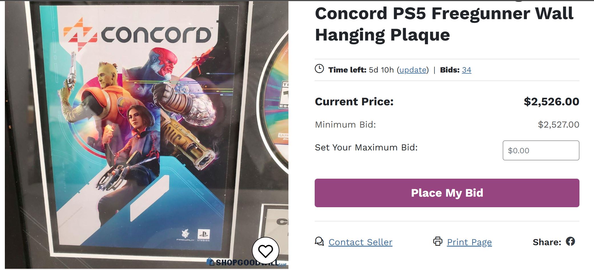 Concord Exclusive Plaque Up On Auction Concord Exclusive Plaque Up On Auction