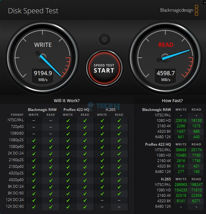 Blackmagic Disk Benchmark