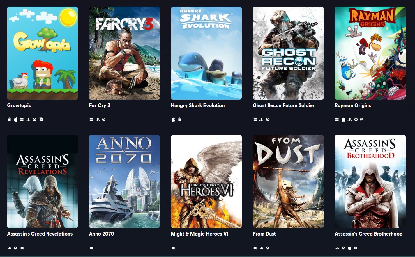 The game pages of many legacy titles have been removed on the Ubisoft website.
