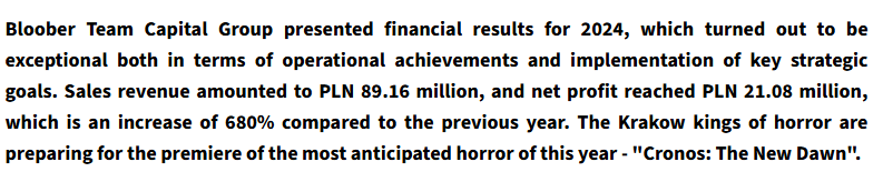 bloober team fy 2024 results