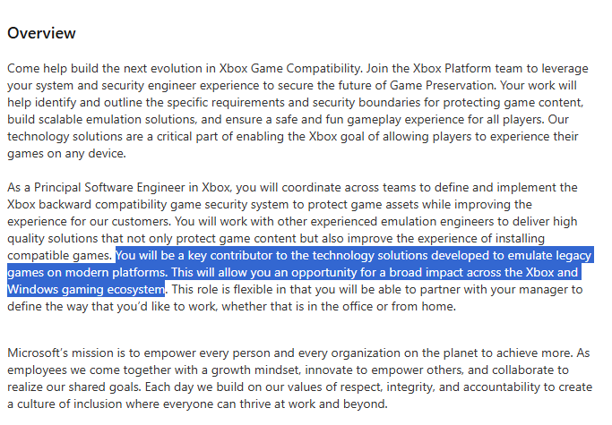 xbox legacy emulation