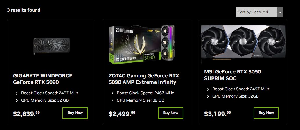 rtx 5090 pricing 