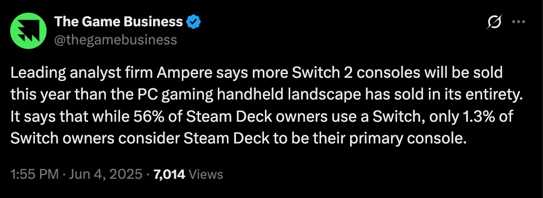 switch 2 outsell pc gaming handhelds