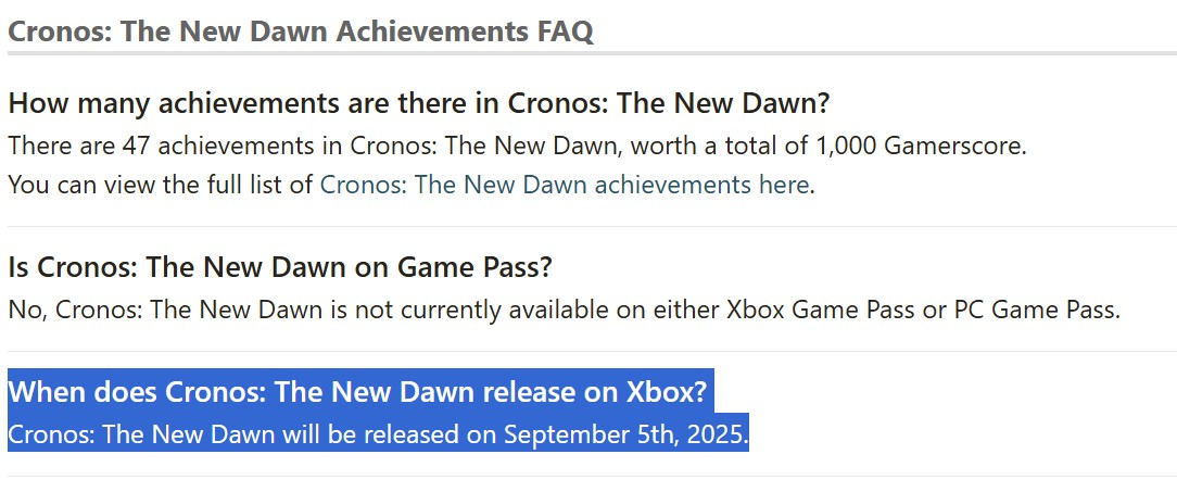 Cronos: The New Dawn Release Date