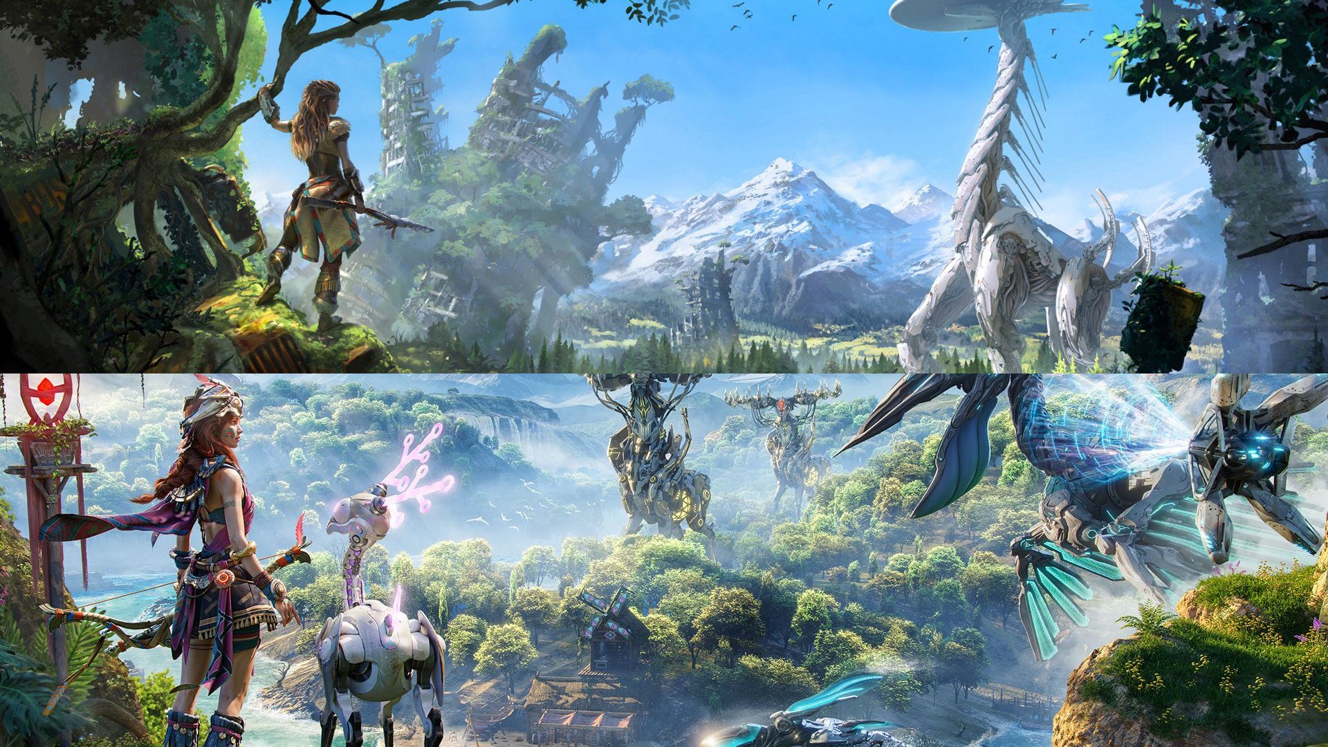 light of Motiram and horizon zero dawn collage