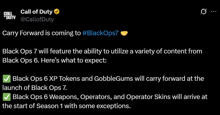 Carry Forward Is Coming To Bo7