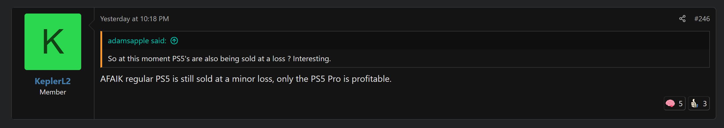 PS5 Loss