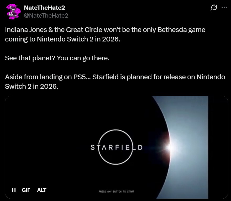 Starfield Nintendo Switch 2