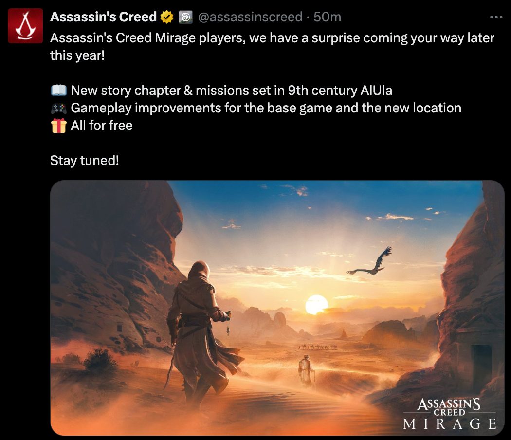 assassin's creed mirage update