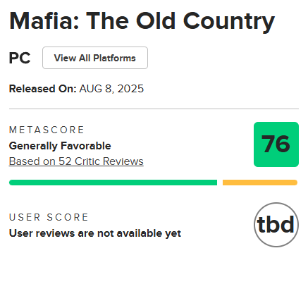 mafia old country reviews