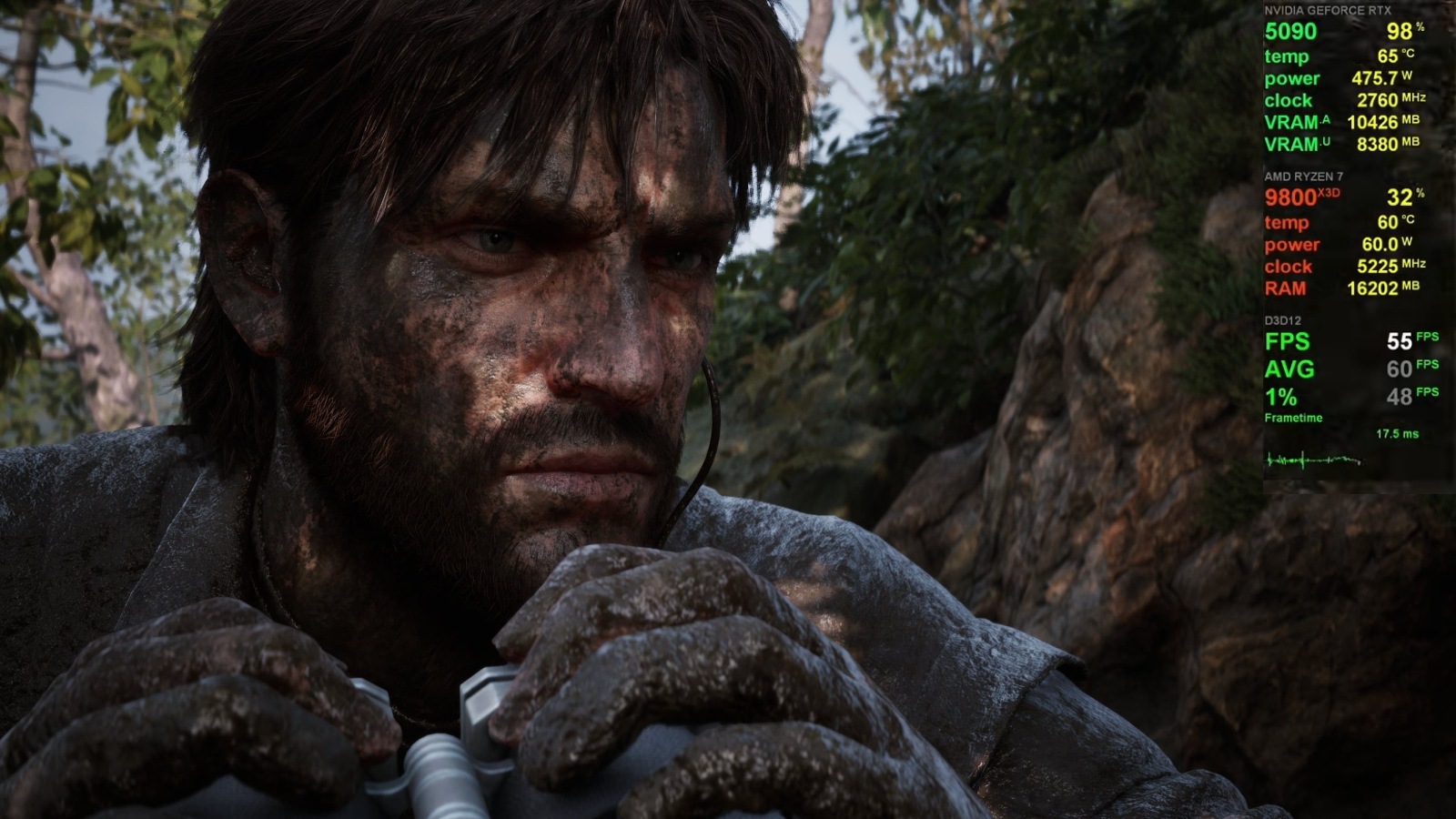 metal gear solid 3 remake pc performance rtx 5090
