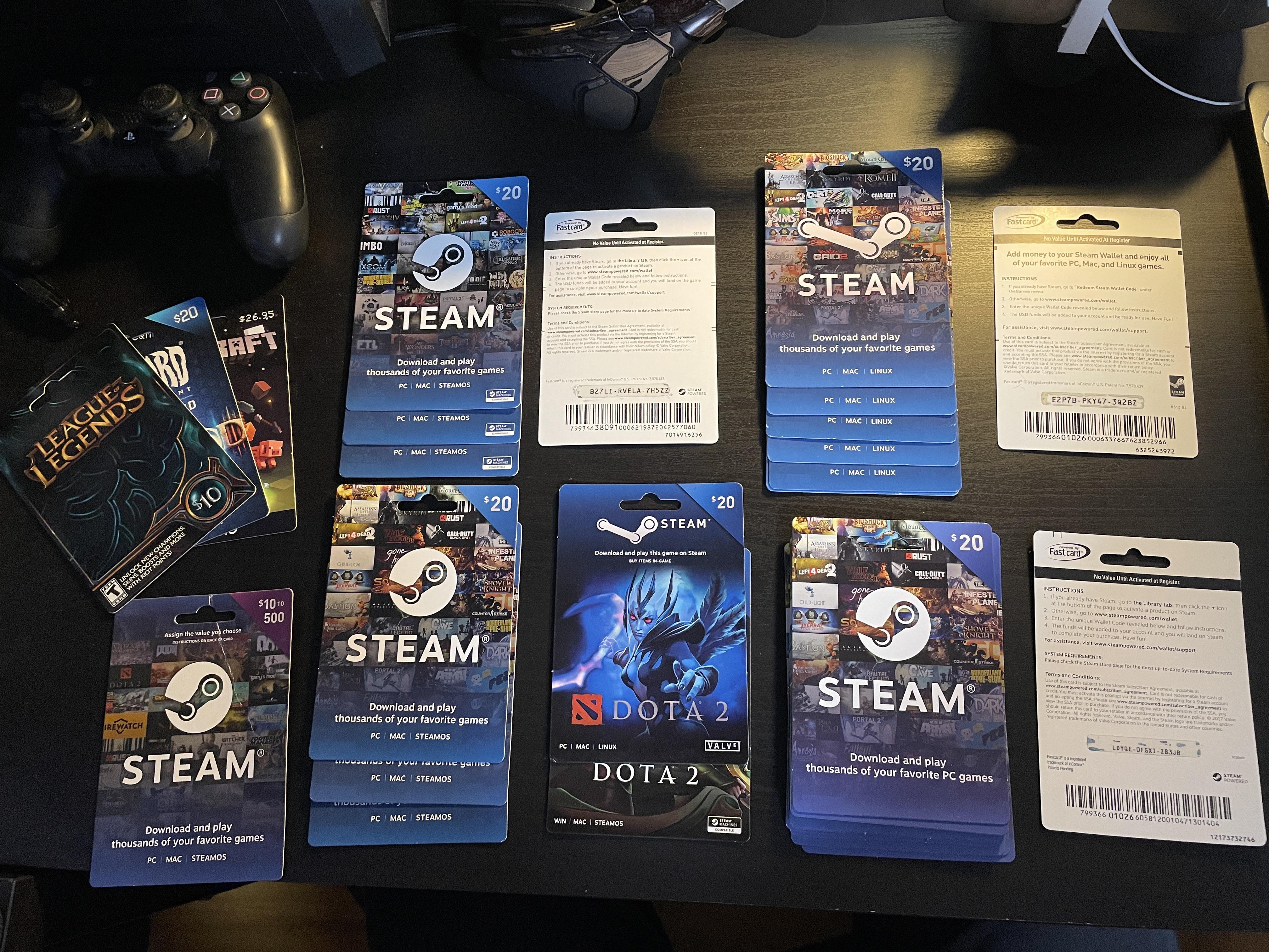 steam gift cards