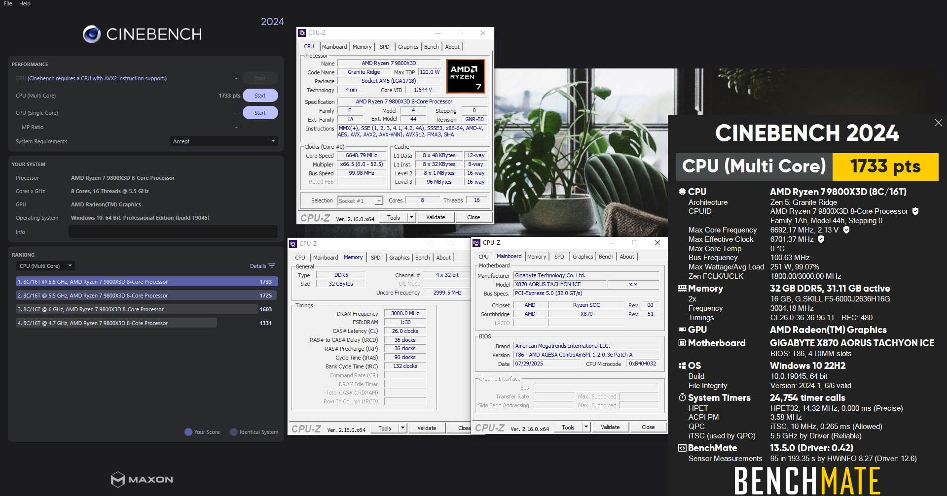 9800X3D record cinebench