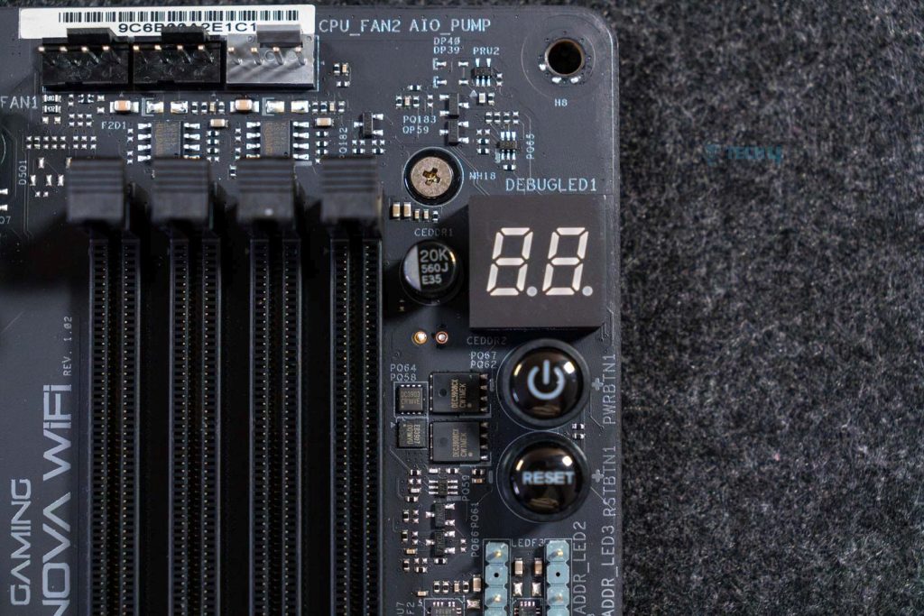 Top-right part of ASRock Phantom Gaming X870 Nova WiFi motherboard