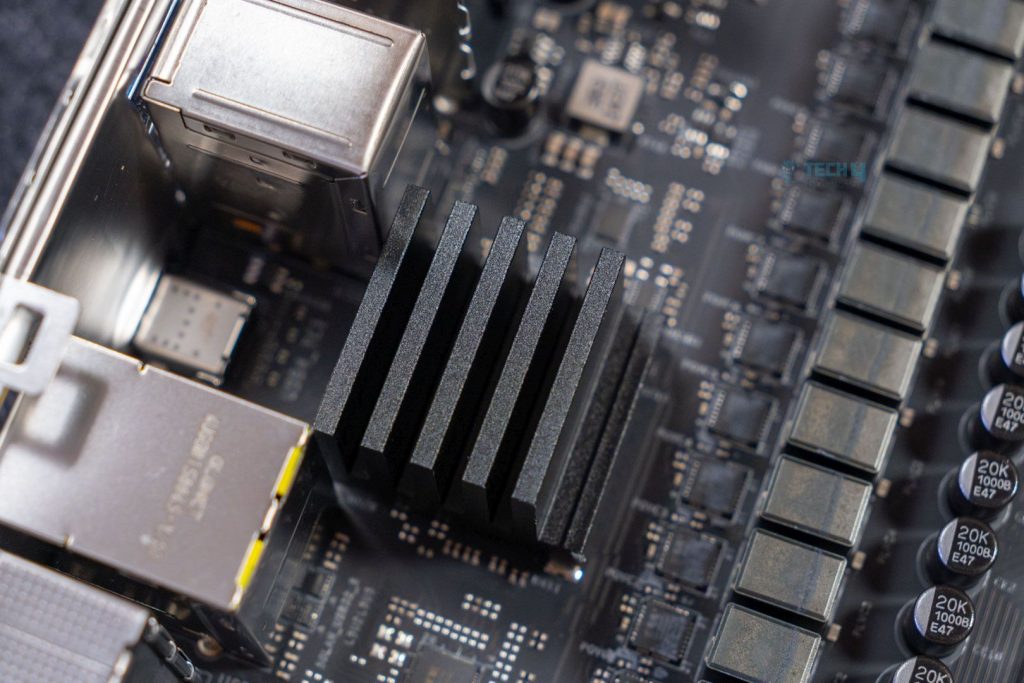 USB4 heatsink on ASRock Phantom Gaming X870 Nova WiFi motherboard