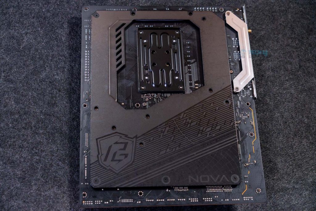Backplate on ASRock Phantom Gaming X870 Nova WiFi motherboard