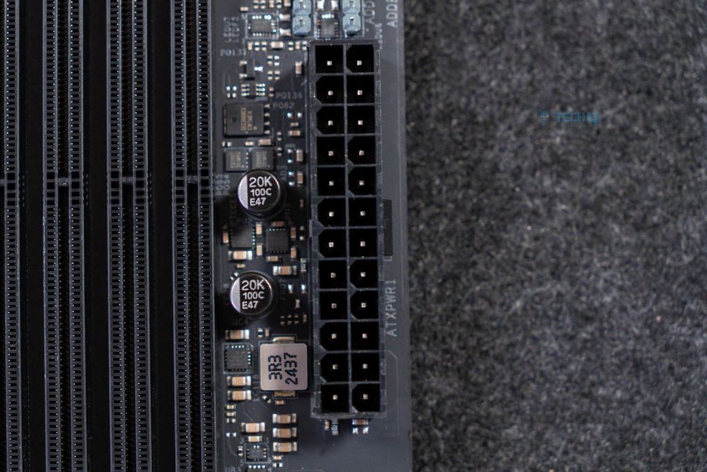 24-pin ATX connector on ASRock Phantom Gaming X870 Nova WiFi motherboard