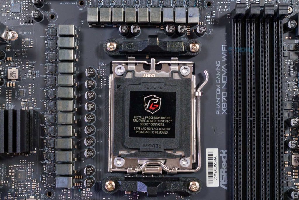 VRMs on ASRock Phantom Gaming X870 Nova WiFi motherboard
