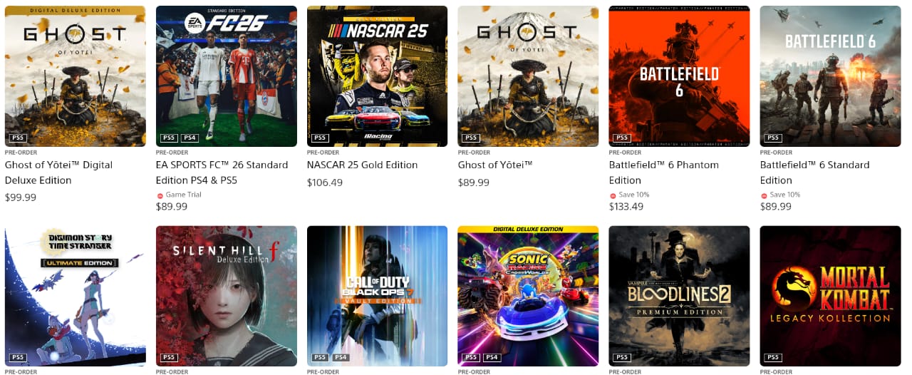 Ghost of Yotei Top Seller PlayStation