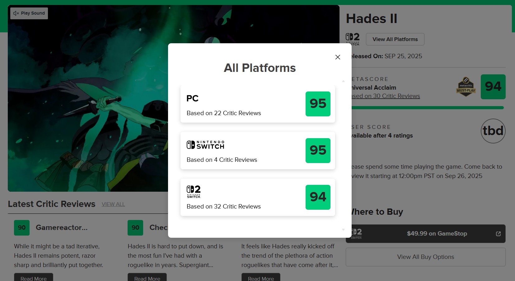Hades 2 Reviews