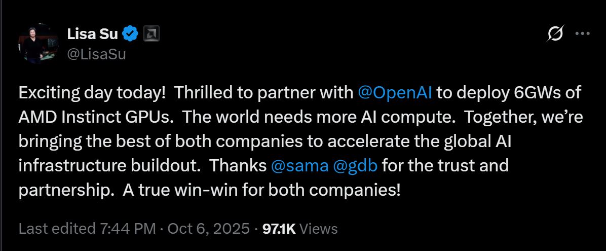 AMD and OpenAI Partner For AI Venture