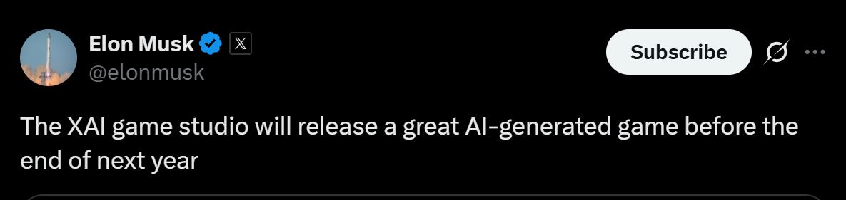 AI Generated Game From Elon Musk