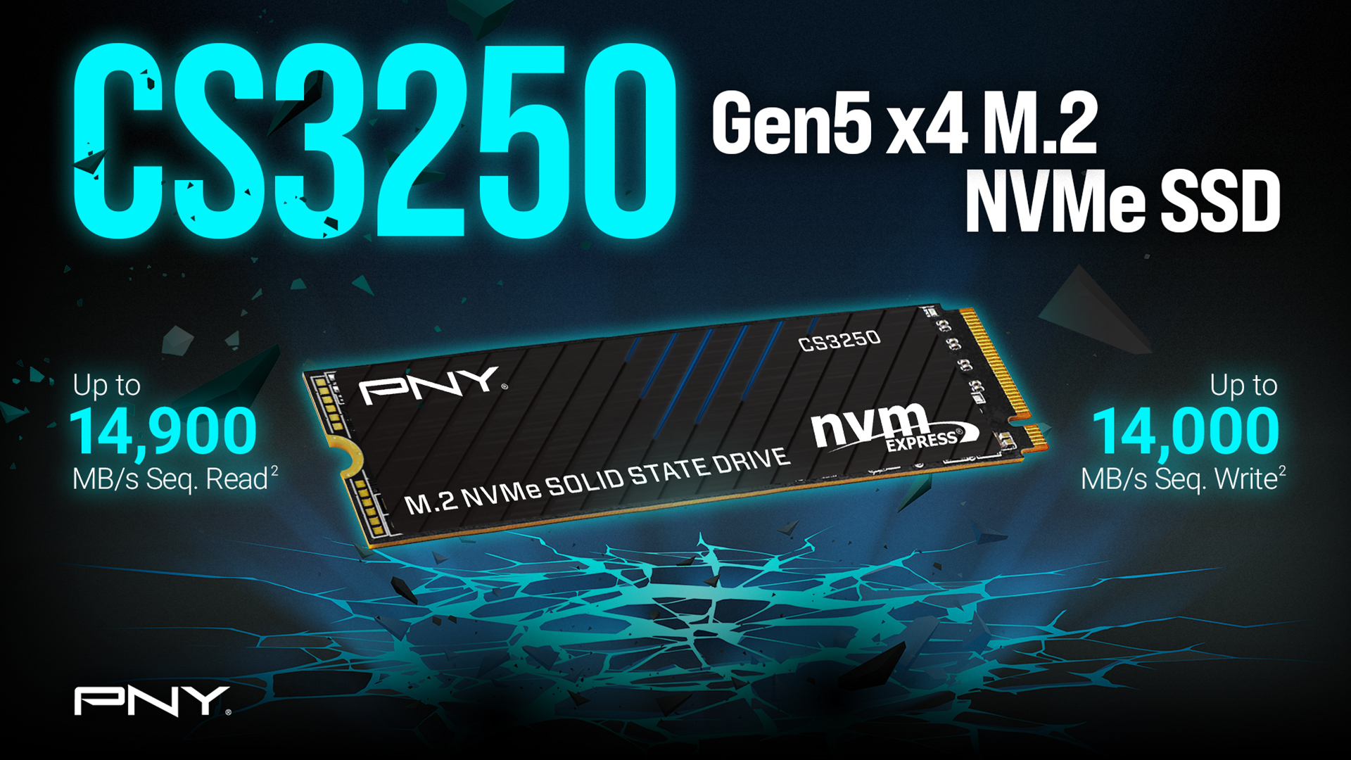 PNY Launches CS3250 Gen5 NVMe SSD With Record-Breaking 14,900 MB/s Speeds PNY CS3250 Gen5 SSD