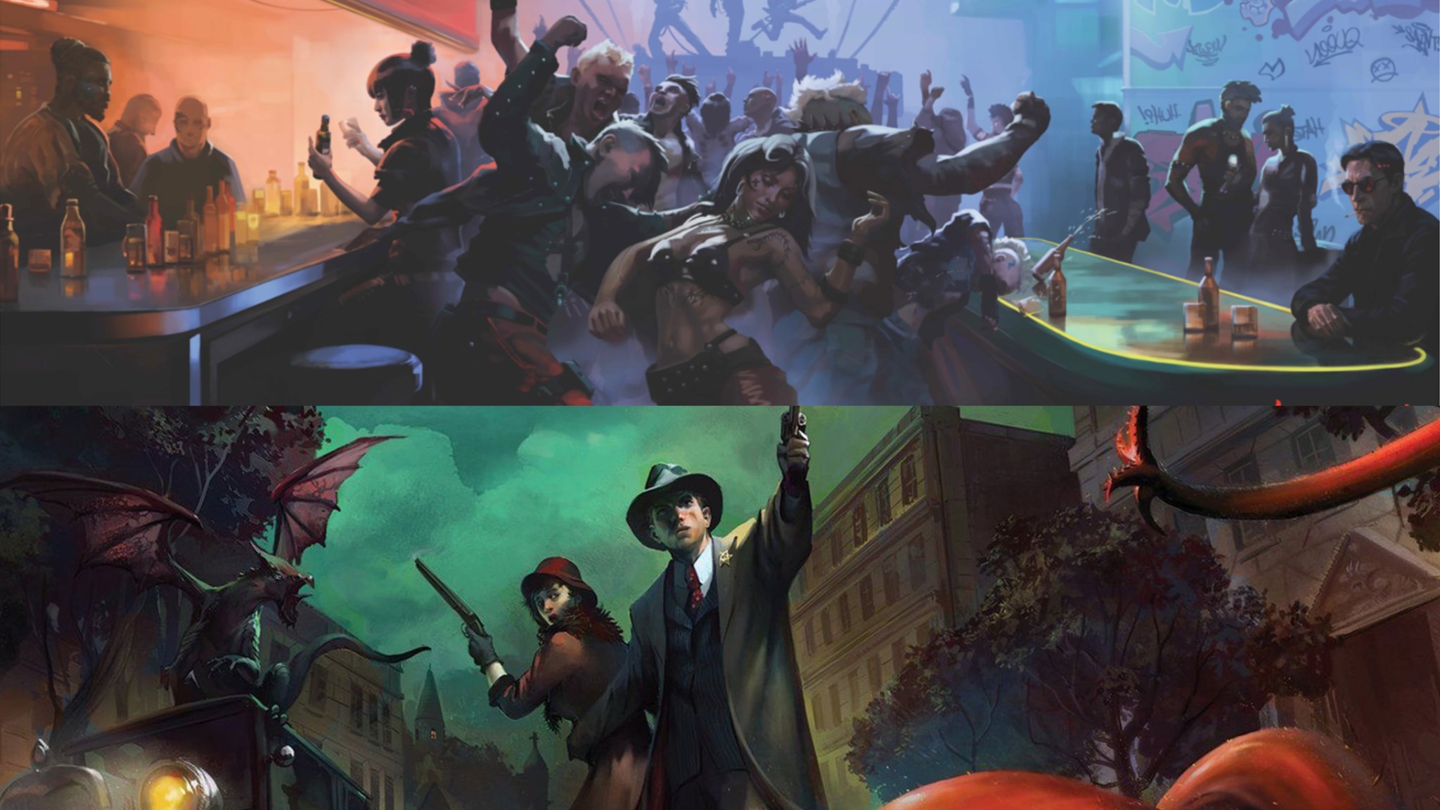 cyberpunk legends batman arkham horror collage