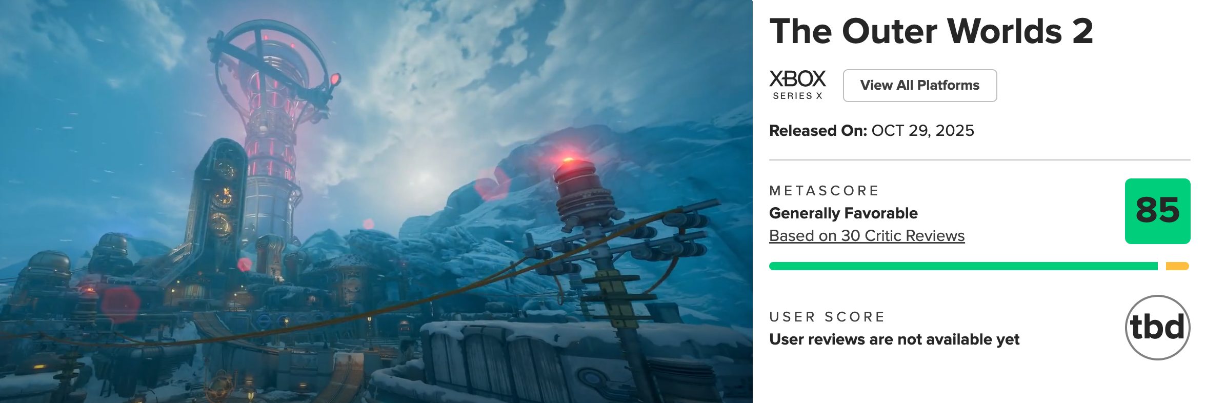 the outer worlds 2 metacritic