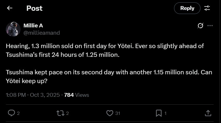 Ghost of Yotei Sales
