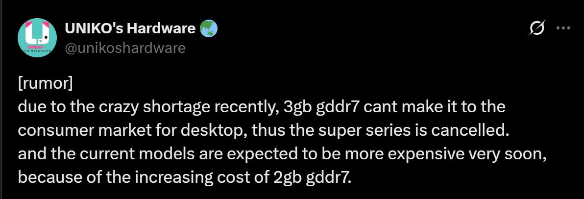 Nvidia GeForce RTX 50 Super