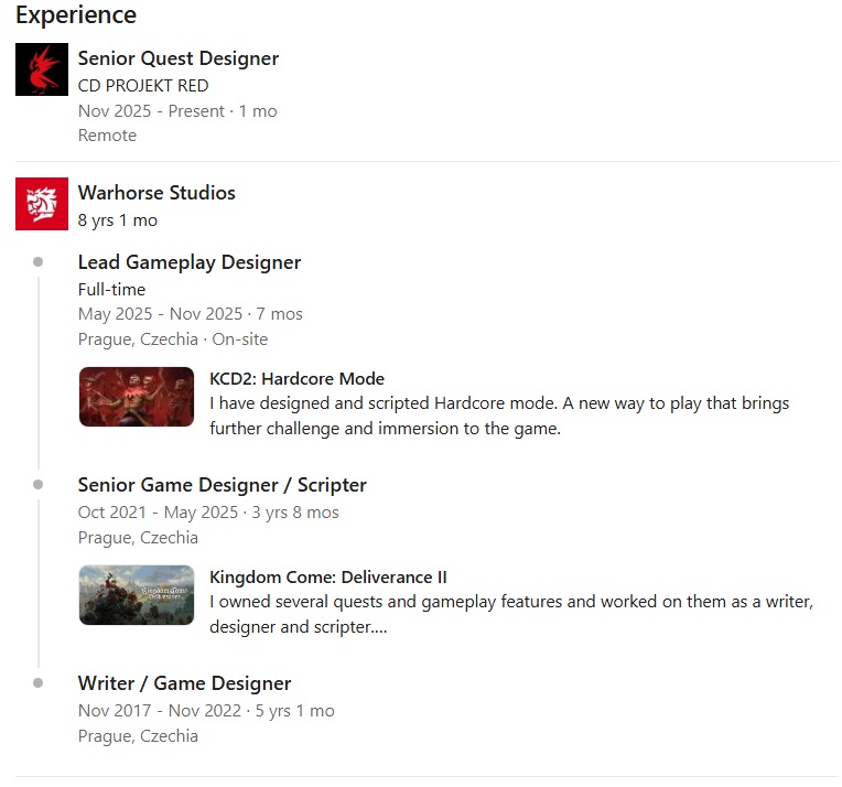 Warhorse Veteran Joins The Witcher 4 Development Team