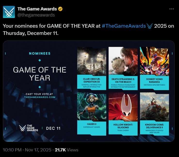GOTY 2025 nominees