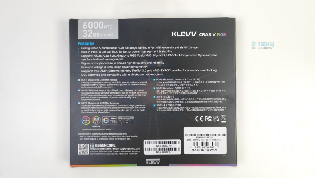 Back - KLEVV CRAS V RGB