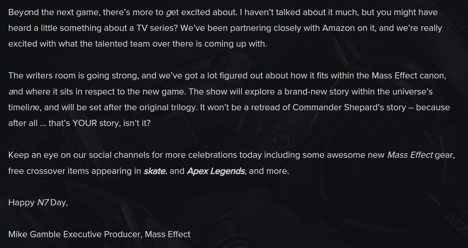 Mass Effect TV Show