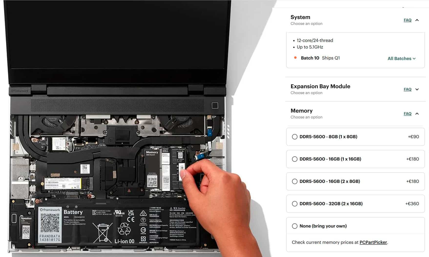 Framework Price Memory RAM